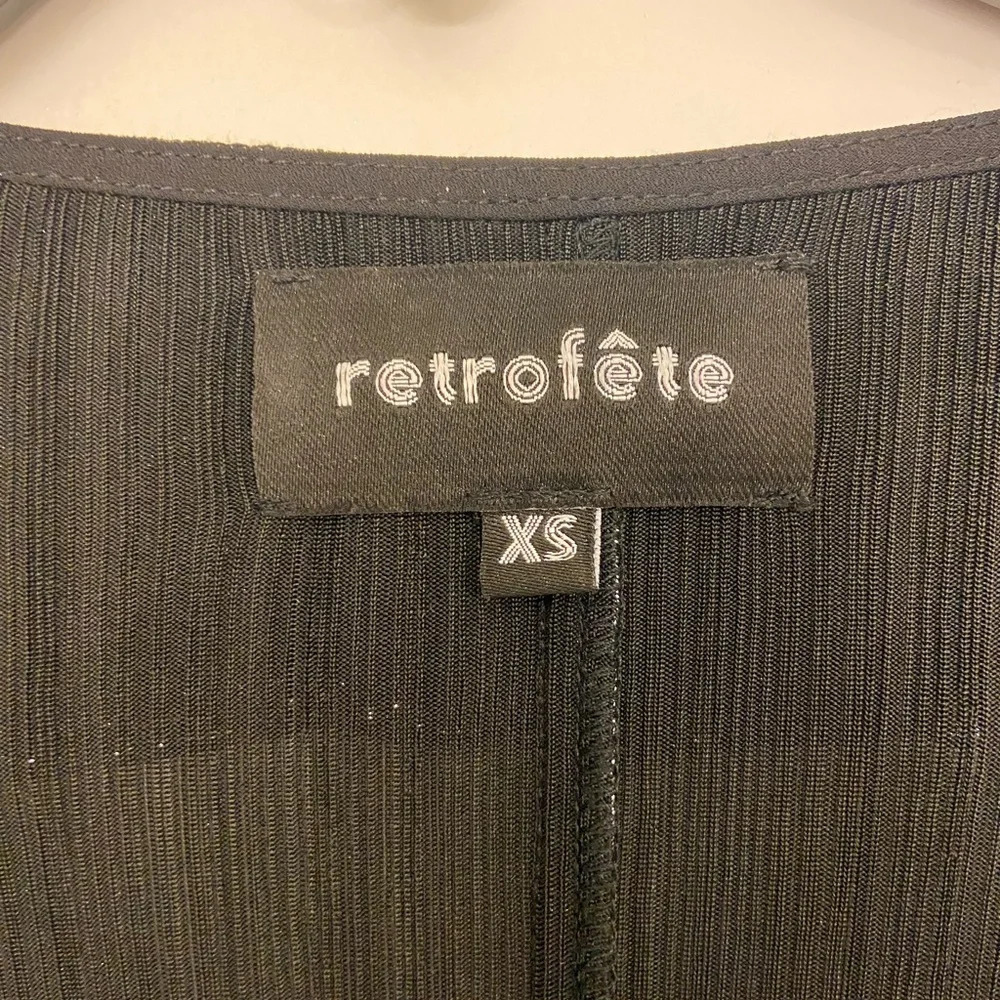Retrofete Silver Metallic Deep V Ruffle Bodysuit Size XS - Picture 5 of 7